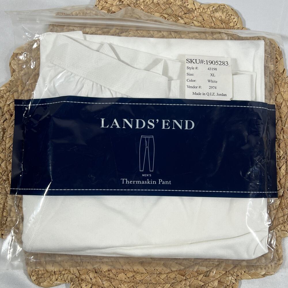 Lands’ End Thermaskin Men’s Pants White Size XL Thermal Layer Winter